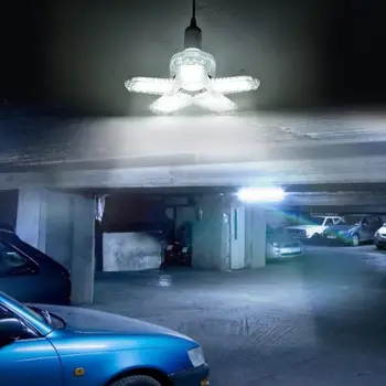 Noi Cinci Frunze Negre 80W LED Garaj Lumina Deformare Pliere de Înaltă Bay Lumină Fabrica Plafon Bec Deformabile Lumina Plafon