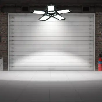 Noi Cinci Frunze Negre 80W LED Garaj Lumina Deformare Pliere de Înaltă Bay Lumină Fabrica Plafon Bec Deformabile Lumina Plafon