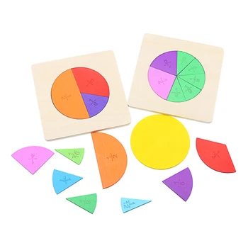 Noi Circulară Fracțiuni de Numărare Jucării de moda din Lemn Fracțiune de Învățare de Numărare Bord Placa de Copii de Educație Timpurie Matematica Jucarii#37