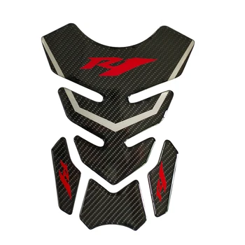 Noi cu motociclete 3D din fibra de carbon os de pește autocolant decal logo-ul tampon de protectie a rezervorului de combustibil pad pentru Yamaha yzf-r1 R1