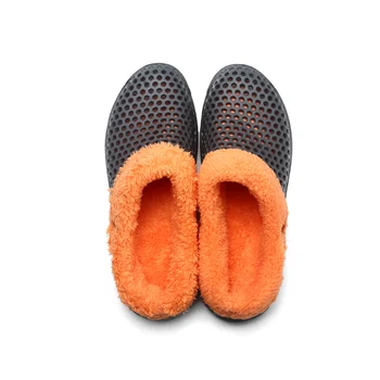 Noi De Iarna Barbati Sandale 2017 Barbati Pantofi De Plaja Gol Papuci De Casă Gaura Cald Papuci De Pluș Grădină Sandale Saboti În Afara Pantofi Unisex