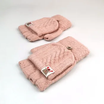Noi de Iarna Cald Îngroșarea Lână Mănuși Tricotate Fingerless Flip Jumătate-deget Mănuși cu un Deget de Femei