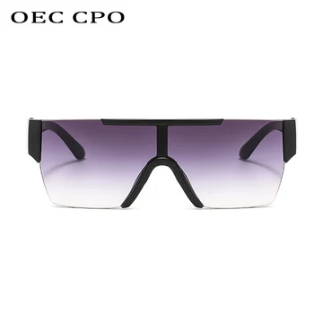 Noi de sex Masculin Top Plat ochelari de Soare pentru Femei Brand mare, o bucată de lentile de ochelari de soare femei pătrat Negru Pătrat Albastru Ochelari Nuante UV400