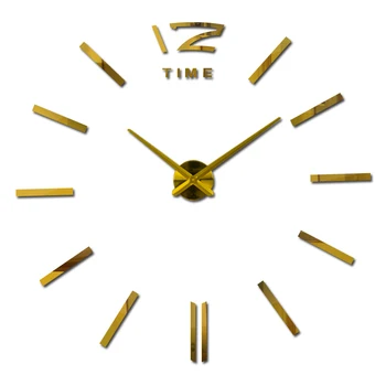 Noi de vânzare fierbinte ceas autocolante de perete ceasuri de acasă decor modern quartz 3d diy acril Oglindă de Metal transport gratuit