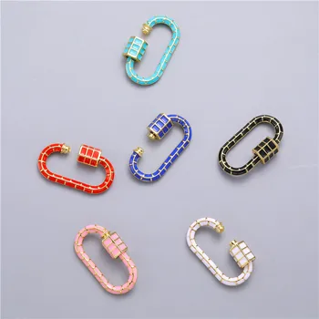 Noi DIY Bijuterii de Lux Picură Ulei Multicolor Carabină Spirală Cleme Pandantive Accesorii Colier Pentru a Face Bijuterii Cutie