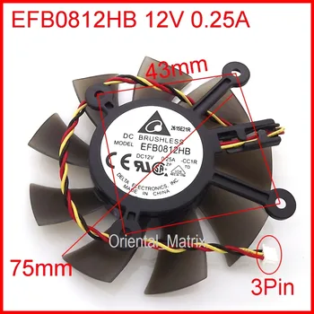 Noi EFB0812HB 12V 0.25 O 43x43x43x43mm 3Pin Pentru ASUS placa Grafica Cooler Ventilator de Răcire