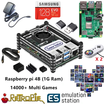 Noi Emulare Stația ES 128G Raspberry Pi 4B 14000+ Jocuri in 1 Retropie Joc Arcade Consola de Jocuri Clasice Retro PS NES