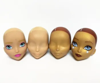 Noi fără Păr cap de păpușă cu Aur Alb Fata Papusa DIY Accesorii Pentru big ochii Mari de cap Papusa fete cadou