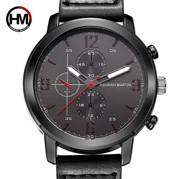 NOI Hannah Martin Ceas Militar Barbati Brand de Lux Sport Bărbați Cuarț Ceas de mână rezistent la apa Curea din Piele Relogio Masculino Ceas