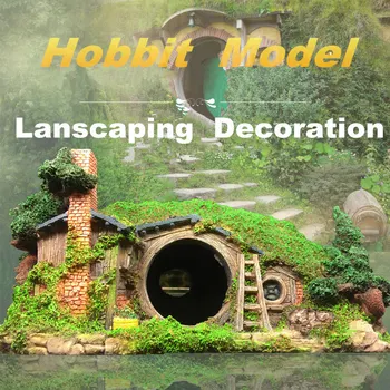 Noi Hobbit Model De Acvariu Adăpost Decor Reptile Pește Creveți Rezervor Ascunde În Peșteră Lanscaping Ornament