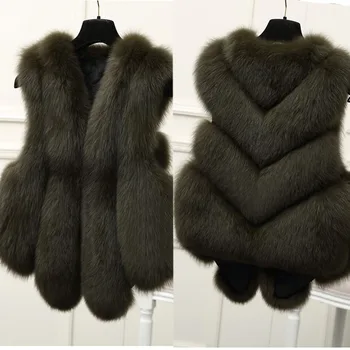 Noi imitație de blană de vulpe iarba vesta fashion faux blana vesta femei scurt coreean vesta