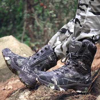 Noi Impermeabil Bărbați Tactice Bocanci Militari Desert Cizme Drumeții Camuflaj High-top Desert Cizme Barbati Moda pantofi pentru Bărbați