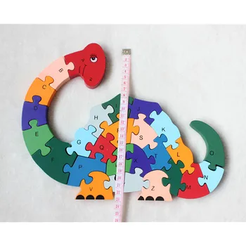 Noi Jucarii Educative pentru Copii Dinozaur din Lemn, Jucarii din Lemn pentru Copii Puzzle 3d, Puzzle Copii Puzzle-uri Brinquedo