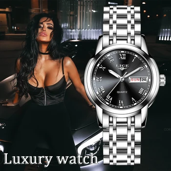 Noi LIGE Femei Ceas Brand de Lux Ceas Simplu Quartz Lady Impermeabil Ceas de mână de Moda de sex Feminin Casual, Ceasuri Ceas reloj mujer