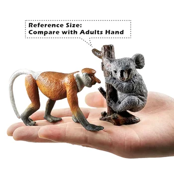 Noi, Lup, Cerb Leopard Alpaca Koala Antilope Trompă Maimuță figurina din plastic model animal Cadou Pentru Copii, jucarii Educative