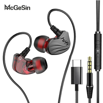 NOI McGeSin Căști cu Fir Pentru Sport 6D Surround Muzica Stereo Căști de 3,5 mm Și TypeC Căști de Gaming Heasets Cu Microfon