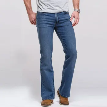 Noi Mens Boot Cut Jeans Pantaloni Ușor Evazați Slim Fit Brand Celebru Albastru Negru Designer Clasic De Agrement Stretch Denim Pantaloni