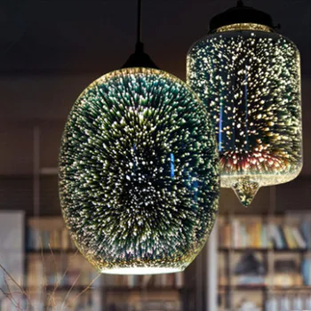 Noi Moderne 3D Colorate Nordic Cerul Înstelat Agățat de Sticlă Umbra Pandantiv Lampa E27 LED Pentru Bucatarie Restaurant Living