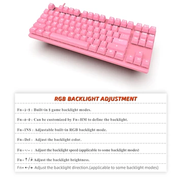NOI Motospeed CK82 RGB de Jocuri Mecanice Tastatura LED Backlight 87 Cheie USB Wired Laser Ergonomie Tastatura Pentru Calculator PC Gamer