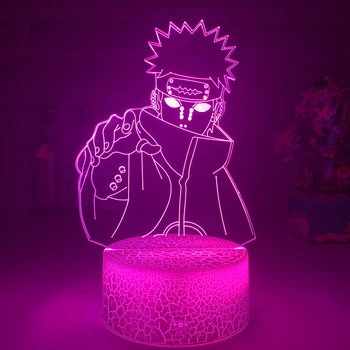 Noi Naruto Nagato Figura Copii Lumina de Noapte Led Culori Schimbă Copilul Dormitor Veioza Cadou de Ziua Lampă de Masă cu Șase Căi de Durere