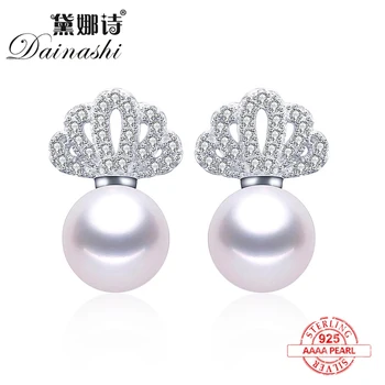 Noi, Natural De Apă Dulce Pearl Cercei Moda Shell Zircon Cercei Drăguț 925 De Bijuterii De Argint Pentru Femei Accesorii