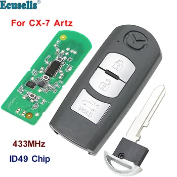 Noi Netăiat Inteligent de la Distanță Cheie Telecomanda 3 butoane 433Mhz 49 Chip pentru Mazda CX-7 Artz cu cheia de urgență
