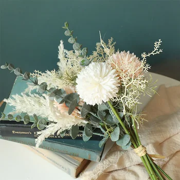 NOI Papadie Eucalipt Reed Hibrid Artificial, Flori de Nunta Buchet de Mătase Fals Buchet de Flori Pentru Acasă Decor Petrecere