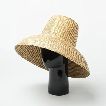 Noi Populare Lampa Forma de Palarie de Soare pentru Femei Mare Margine Largă Plajă de Vară Hat Ladies High Top Pălărie de Paie Protectie UV Derby-ul de Călătorie Pălărie
