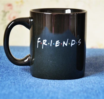 Noi Prieteni Show TV Serie de Ceramică Neagră de Cafea Ceasca de Ceai Cana Prieteni Logo-ul---Loveful