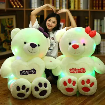 Noi Sosesc 60-80cm Colorate Stralucitoare ursuletul Luminos Jucării de Pluș LED-uri Umplute Cadouri Minunate Pentru Copii
