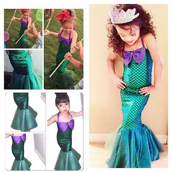 NOI STOC Copii Rochie pentru Ariel Mica Rochie Set Fata de Înaltă Calitate Printesa Rochie de Petrecere Tpos Cosplay Costum de Haine Nou