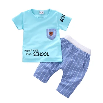 Noi Vara Băieți Copii Haine Copii Fete Litera T Shirt pantaloni Scurți 2 buc/seturi Copilul Casual Costum pentru Sugari Treninguri Copii