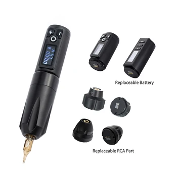 Noi Înlocuibile Wireless Tatuaj Baterie Pix Rotativ Mitralieră Bun Motor Afișaj Digital Tatuaj Kit Machiaj Permanent Pen