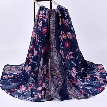 Noi Șifon Eșarfă pentru Femei Primavara-Vara Eșarfe Subțiri de Flori Șaluri Și Împachetări Foulard Print Hijab Fulare cu Ridicata Szalik #T1P