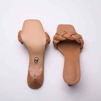 Noi Țese Design Sandale Femei Tocuri 2020 Doamnelor Subțire Pantofi Cu Toc Legat Sandale Pantofi Dantela-Up Pantofi De Vara Dimensiunea 35-41