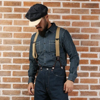 Non Stoc Wabash Dunga Tricou Vintage Denim Gaura De Aerisire WorkShirts Pentru Bărbați