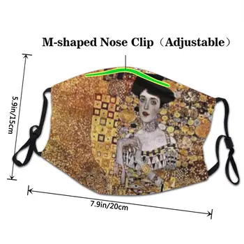 Non-Unică Folosință Adele Bloch Gura Masca Gustav Klimt Pictura Anti-Ceață Capac Protecție Respiratorie Mufla