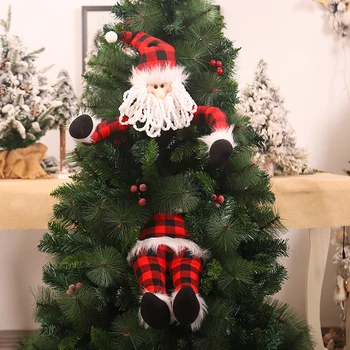 Non-țesute Pânză de Crăciun Moș Crăciun Elf Agățat Pandantiv Copac Xmas Papusa Elf Îmbrățișare Ornament pentru Pomul de Petrecere Holiday Home Decor