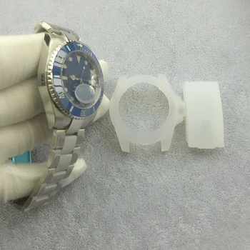 Noob V3 Mens Ceas Cadran Albastru rezistent la apa 50M Safir, Bezel Ceramica Inox Alunecare de Blocare Automată Mecanice Bărbați Ceasuri