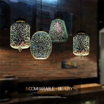 Nordic 3D Colorat Romantic Cerul Înstelat Agățat de Sticlă Umbra Pandantiv Lampbedroom Restaurant Living Decoratiuni de Craciun