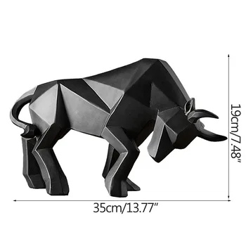 Nordic 3d Geometrice Abstracte Vaca Statui Artă Statuie Norocos Coridă Ornamente de Animale Rășină nordic decor acasă Figurine