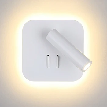 Nordic a CONDUS Lampă de Perete cu intrerupator 3W spotligh 6W lumina de fundal gratuite de rotație Tranșee interior lumina de perete Pentru Casa Dormitor Noptieră lumina