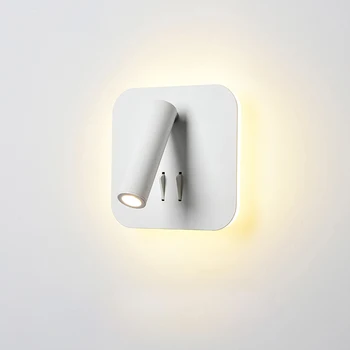 Nordic a CONDUS Lampă de Perete cu intrerupator 3W spotligh 6W lumina de fundal gratuite de rotație Tranșee interior lumina de perete Pentru Casa Dormitor Noptieră lumina