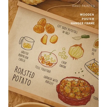 Nordic Agățat de Lemn Poster Calendar Cadru Cuier Pâine de Fructe Postere, Printuri Poze de Perete pentru Casa Living Bucatarie de Perete de Arta