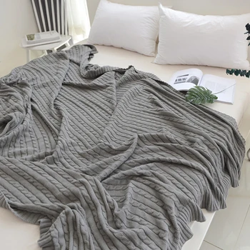 Nordic Arunca Pătura Pături Tricotate pentru Paturi Cuvertură de Pat Tricotate Pătură de Aer Condiționat Confortabil Ponderat Pătură