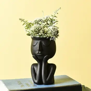 Nordic Ceramice Desktop Plantat Flori Vaza De Plante Creative Caracter Abstract Imagini De Flori Ghivece Pentru Plante Suculente Decor Acasă