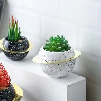 Nordic Ceramice, Fier De Artă Ghiveci Creative Rătăcire Planeta Rotund Vaza De Plante Suculente Oală Acasă De Nunta De Decorare Camera De Zi
