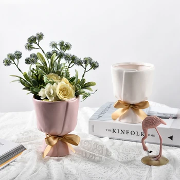 Nordic Creative Buchet Forma Ceramica Vaza De Simulare Aranjament Floral Modern Living Decorul Camerei Ornament Decora Accesorii