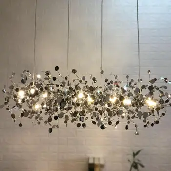 Nordic creative moderne, din oțel inoxidabil frunze Pandantiv Lampă living cafenea bar fereastră decor lampa