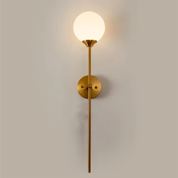 Nordic glob lumini de perete a crescut de aur lampă de design Minimalist Art Decor coridor de lumină laterale pat alb minge de sticlă de cupru de perete de lumină